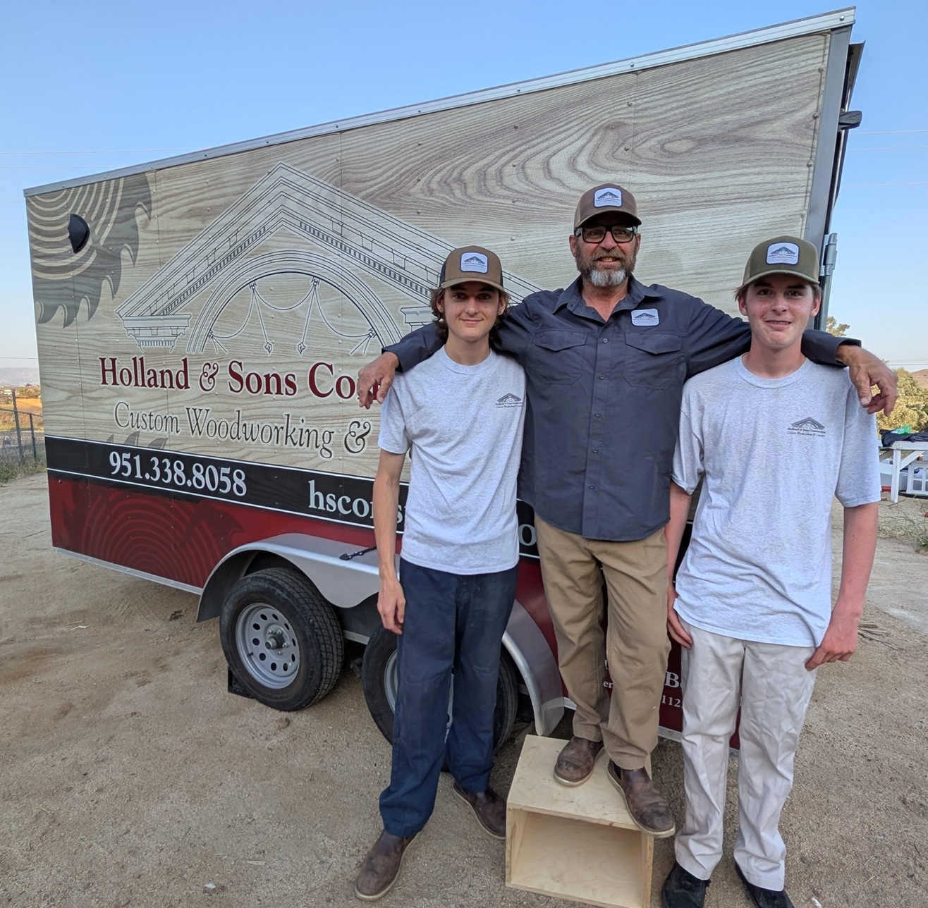 Brian Holland with his sons Wyatt and Waylon, the family team behind Holland & Sons Construction