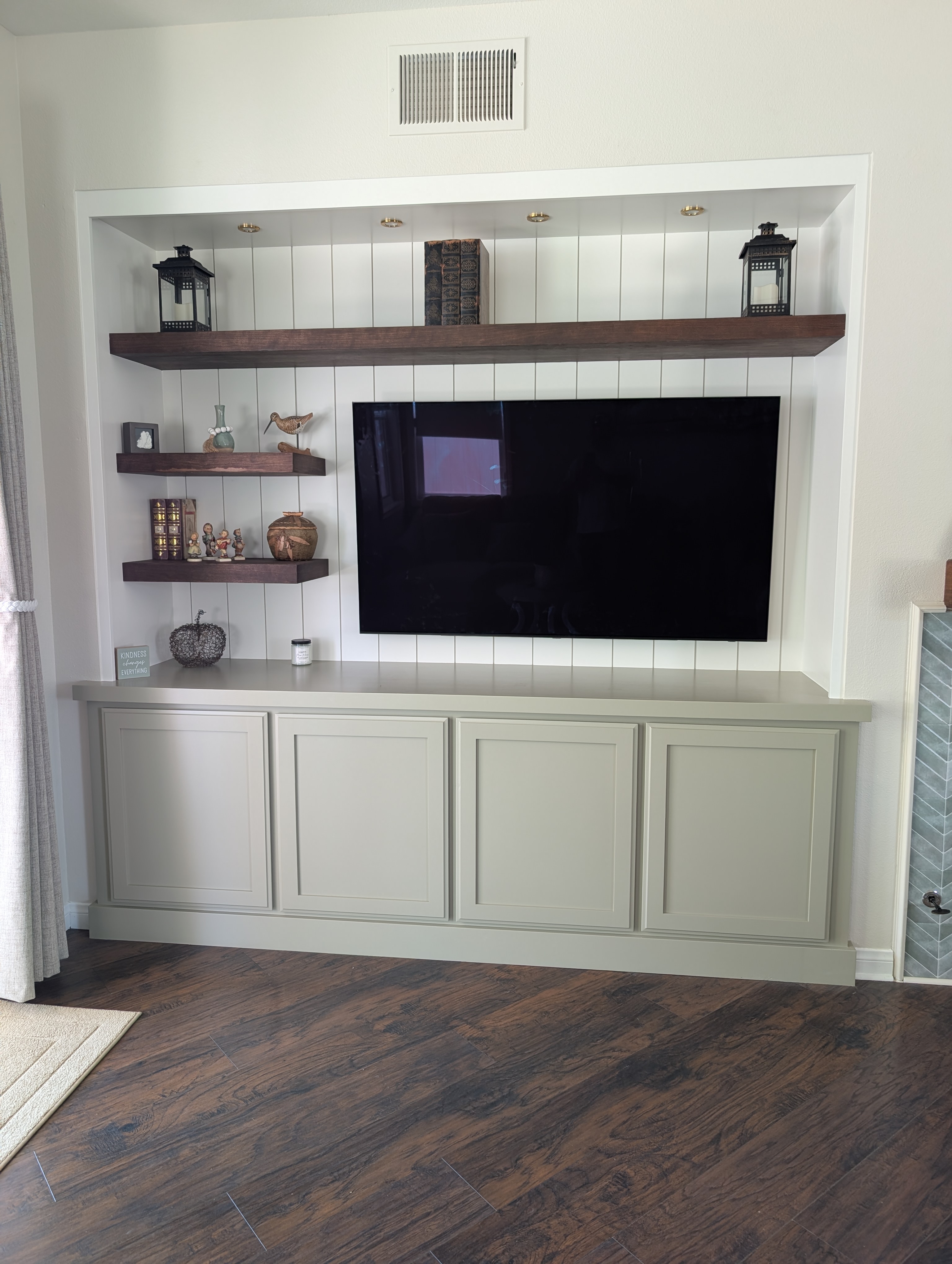 Brewster custom entertainment wall, finished, Temecula CA